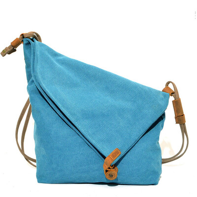 

High Grade Fashion Canvas Shoulder Bag Men Women Trapezoid Genuine Leather Messenger Bag With Widen Adjustable Shoulder Strap