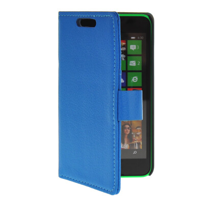 

MOONCASE Slim Leather Flip Wallet Card Pouch with Kickstand Shell Back ЧЕХОЛ ДЛЯ Nokia Lumia 630 Blue