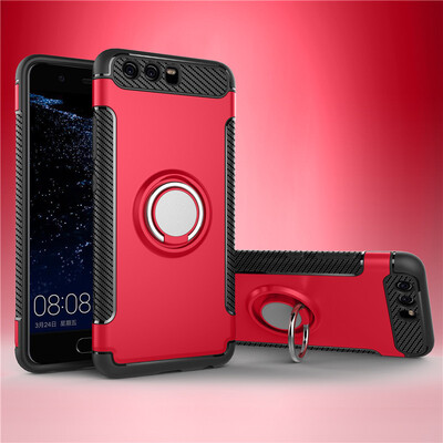 

Huawei P10P10 PlusP20 Lite Armor Car Magnetic Suction Ring Bracket Silicon TPU Hard PC Phone Case