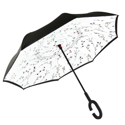 

Cmon double reverse umbrella umbrella-free oversized mens long handle straight bar car manual foliage reverse umbrella
