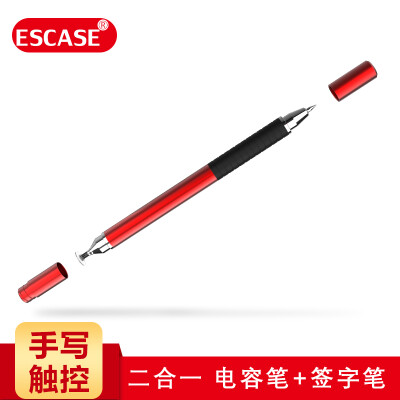 

ESCASE iPad capacitive pen iPad stylus stylus pen universal Apple Android tablet&mobile phone with ballpoint pen writing function ES-TP- lucky red