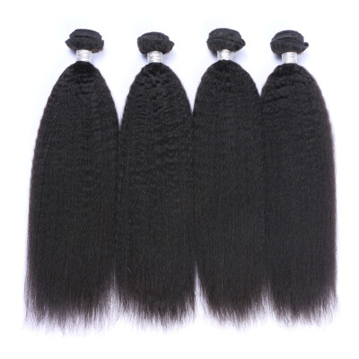 

8A Indian Kinky Straight Virgin Hair Natural Black Color 100 Human Hair Weave 4 Bundles Indian Yaki Straight Remy Hair Extensions