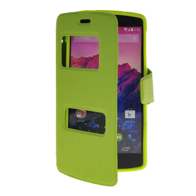 

MOONCASE View Window Leather Side Flip Pouch Hard board Shell Back чехол для LG Google Nexus 5 Green