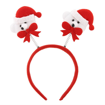 

Red Double Head 1pcs Christmas Bear Festive Headgear Hat /Headband Decor