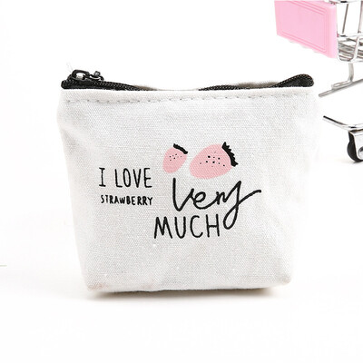 

Shouyou creative simple secret language canvas purse color cartoon pattern large capacity card package key bag JD-SN-50 strawberry