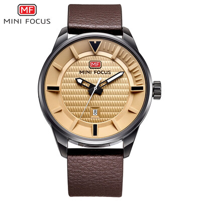 

MINI FOCUS Fashion Business Leather Strap Men Watch MF0026G