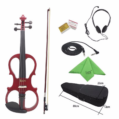 

44 Wood Maple Electric Violin Fiddle Stringed Instrument with Ebony Fittings Cable Headphone Case for Music Lovers Beginners Dura