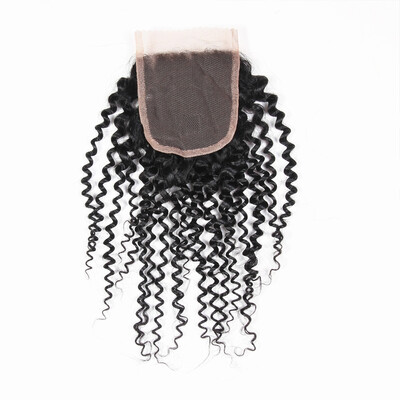 

Racily Hair Brazilian Kinky Curly Hair Closure 1 Piece Unprocessed Human Hair Lace Closure