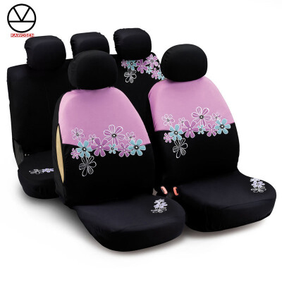 

Car Seat Covers For Women Universal Fit Most Cars And Airbag Compatible Pink Color With Flower Embroidery