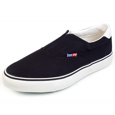 

Backrest Warrior retro deck shoes a pedal lazy shoes trend men&women shoes solid color canvas shoes WJ-8 black 36