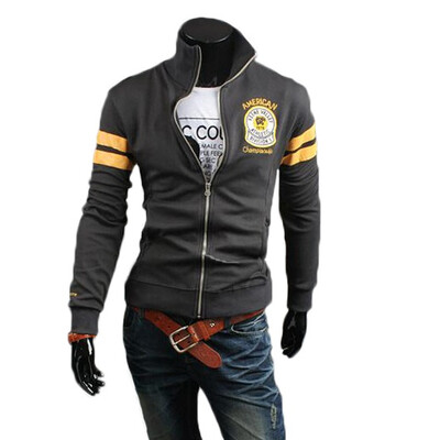 

Zogaa New Mens Hoodie Fashion Embroidery Stand Collar