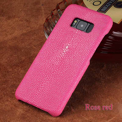 

Genuine Leather Phone Case For Samsung S8 Case Natural Pearl Fish Skin Back Cover For S7 Edge Case