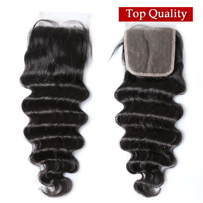 

NamiHair Best Quality 4x4 Lace Closure Chinese Virgin Human Hair Loose Deep Wave Natural Color Free Part Remy Hair Closure 8"-20"