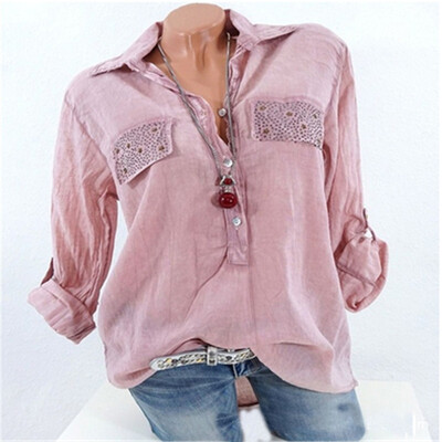 

Try Everything Button Long Sleeve Casual Blouse Women Summer 2018 Womens Plus Size Tops And Blouses V Neck Shirt Women Clothing
