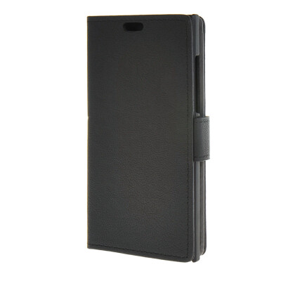 

MOONCASE Vivid colors Leather Wallet Card Slot Bracket Back Case Cover for BlackBerry Leap Black