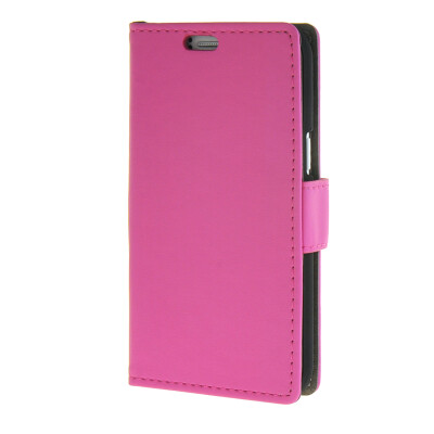 

MOONCASE Simple style Leather Wallet Flip Card Stand Back Case Cover for Samsung Galaxy J1 Hot pink