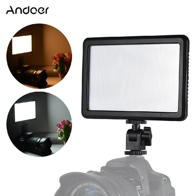 

Anoder PT112S Super Slim LED Light Panel on Camera Camcorder Video Lighting Dimmable Brightness 3200K5600K Bicolor Temperature