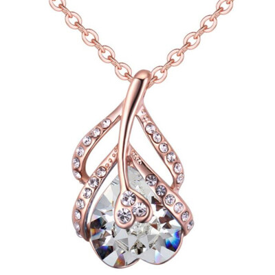 

Heart Necklace Crystal High Quality Rhinestone Pendant Fashion Jewelry Gift Women Accessories -28540