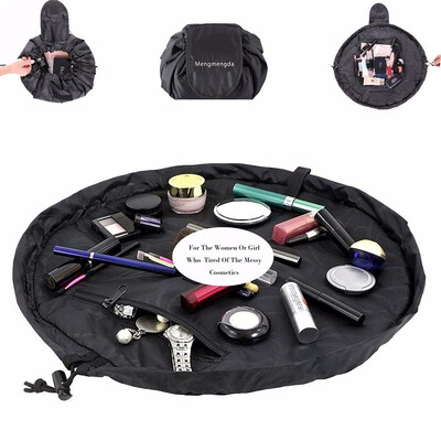 

Makeup Bag & Organizer Traveling Toiletry Kit Portable&Waterproof Drawstrings Large Lazy Cosmetic Pouch Bathroom Storage with Bru