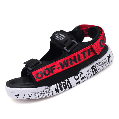 

Damaizhang High Quality Men Fashion Sandal Letter Print Soft Casual Summer Outdoor Slipper Beach Shoes