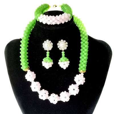

Fashion Yellow Big Crystal Balls Dubai Bridal Costume Jewelry African Beads Jewelry Sets Nigerian Wedding Necklace Set For Women