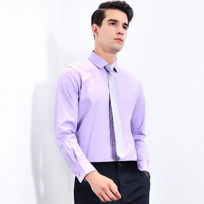 

Acacia bird xiangsiniao long-sleeved shirt mens solid color simple texture Slim multi-color square collar 2018 autumn new product foundation Y1 yellow 180104B 43