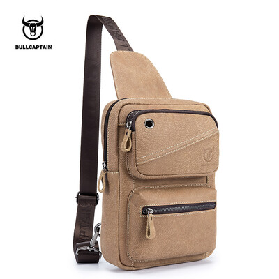 

BULL CAPTAIN Brand Quality Assurance CHEST BAG MEN Застежка Подлинная кожаная сумка Сумка Модные мужские сумки Подлинная