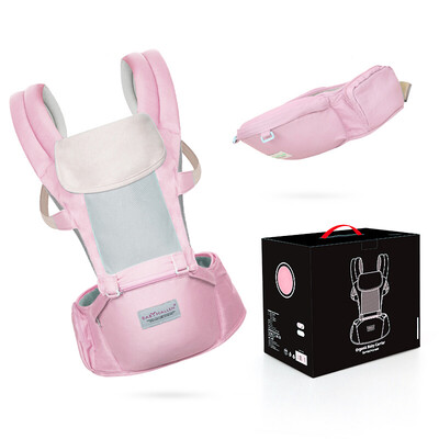 

Small Harlan baby strap waist stool baby multi-function baby four seasons single stool baby waist stool holding baby artifact with baby Mummy bag child sitting stool macaron powder