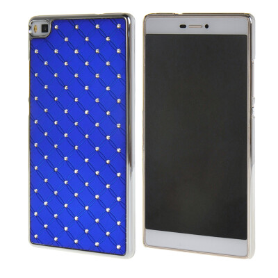 

MOONCASE Huawei P8 Case Hard Luxury Chrome Rhinestone Bling Star Back Case Cover for Huawei Ascend P8 Dark blue