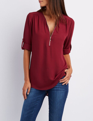 

Fashion Ladies Casual Tops T-Shirt Women Summer Loose Top Long Sleeve Blouse