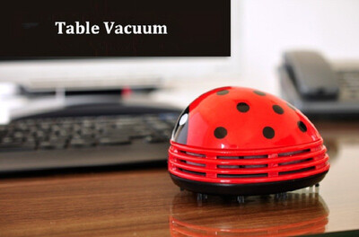 

Cntomlv mini Ladybug Desktop Coffee Table Vacuum Cleaner Dust Collector for Home Office