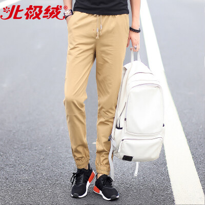 

Arctic velvet Bejirong casual pants mens fashion casual feet pants Slim pants pants mens personality wild trend Korean version LQC118 khaki M