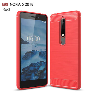 

Goowiiz Phone Case For Nokia 6 20187 Plus Fashion Slim Carbon Fiber TPU Soft Silicone Prevent falling