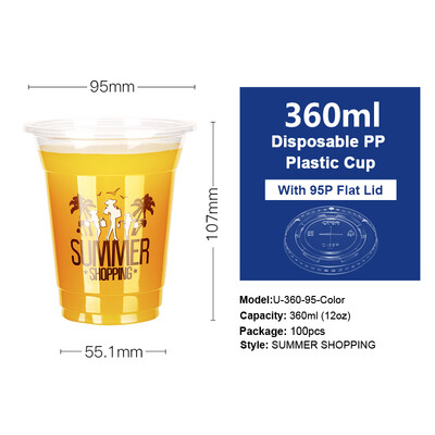 

Free Shipping 12oz-22oz Clear Plastic PP Cups with Dome & Flat Lids for Juice Tea Milk Iced Coffee Bubble Boba Smoothie 100pcs