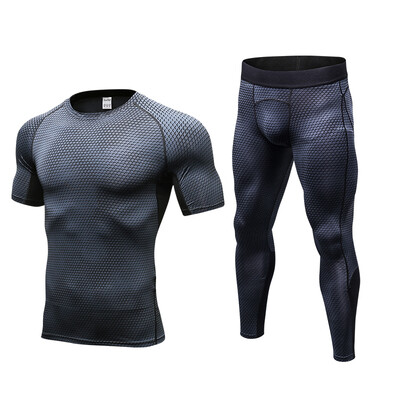 

Running T-shirt Pant Legging Mens Sportswear Demix Gym Sport Suit