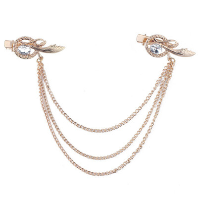 

Hot Womens Gold Metal Tassel Leaf Comb Cuff Chain Jewelry Headband Hair Band