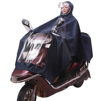 

Kendo outdoor ride adult electric battery motorcycle raincoats men&women single poncho increase thickening adjustable detachable hat eaves P1-T Cangqing 3XL