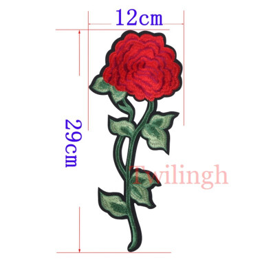 

1 Pcs Badge Flower Patches Iron Sew-on Rose Embroidery Motif Applique Garment Children Women DIY Clothes Sticker Wedding Party