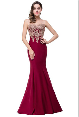

2018 Babyonlinedress Mermaid Prom Dresses Sheer Lace Appliques Amazing Long Evening Gowns