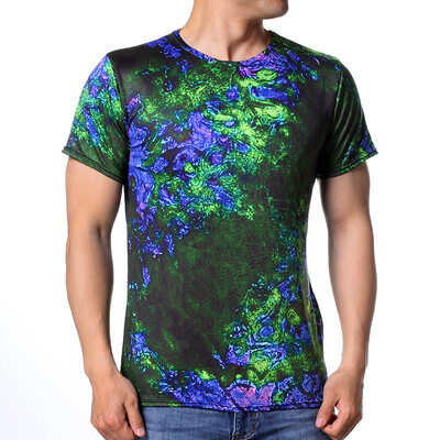

Fashion Mens O-neck Geometric Pattern Print Pullover T-Shirts