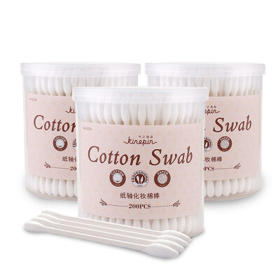 

Todays Yipin paper shaft cotton swab 200 3 boxes cotton swabs cleansing double-headed round head beauty tools