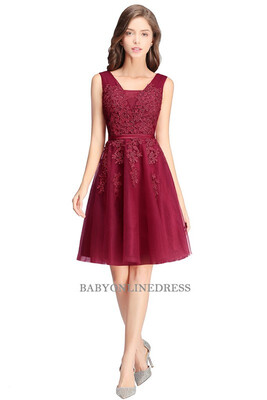 

Beautiful Lace Short Evening Dress Sexy Chiffon Homecoming Dresses 2018