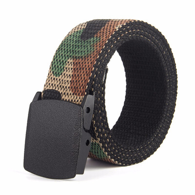 

Metal-free buckle belt camouflage double-sided canvas belt woven belt canvas belt casual cotton belt