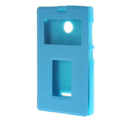 

MOONCASE Side Flip Hard board Slim Leather Bracket Window чехол для Cover Microsoft Lumia 435 розовый