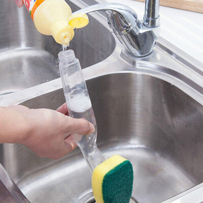 

Cntomlv Kitchen Cleaning Brush Scrubber Washing Dish With Refill Liquid Soap Dispenser