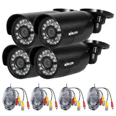 

KKmoon 4pcs 720P AHD Bullet Camera460ft Surveillance Cable Support IR-CUT Night Vision 24pcs Infrared Lamps 36mm for Home Secur