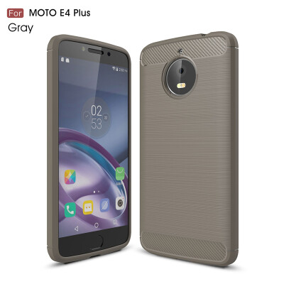 

Goowiiz Phone Case For Motorola Moto E4E4 Plus Internation Fashion Slim Carbon Fiber TPU Soft Silicone