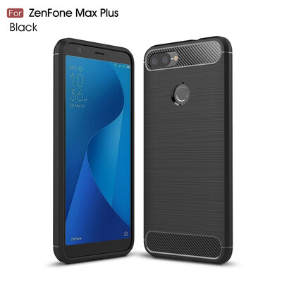 

Goowiiz Phone Case For ASUS ZenFone Max PlusM1 ZB570TL Fashion Slim Carbon Fiber TPU Soft Silicone Prevent falling