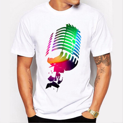 

JCCHENFS 2018 Hip Hop Rap MIC printing Fashion Brand Mens T-Shirts Street wear Summer Short Sleeve White T Shirt For Men