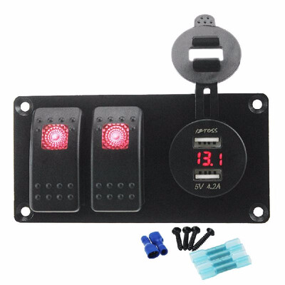 

3 in 1 Marine Boat Car 31A Dual USB Port 12V-24V Power Dual Switch Panel